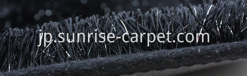 ポリエステル厚めの糸プレーンラグブラック Polyester Thick Yarn Plain Rug Black